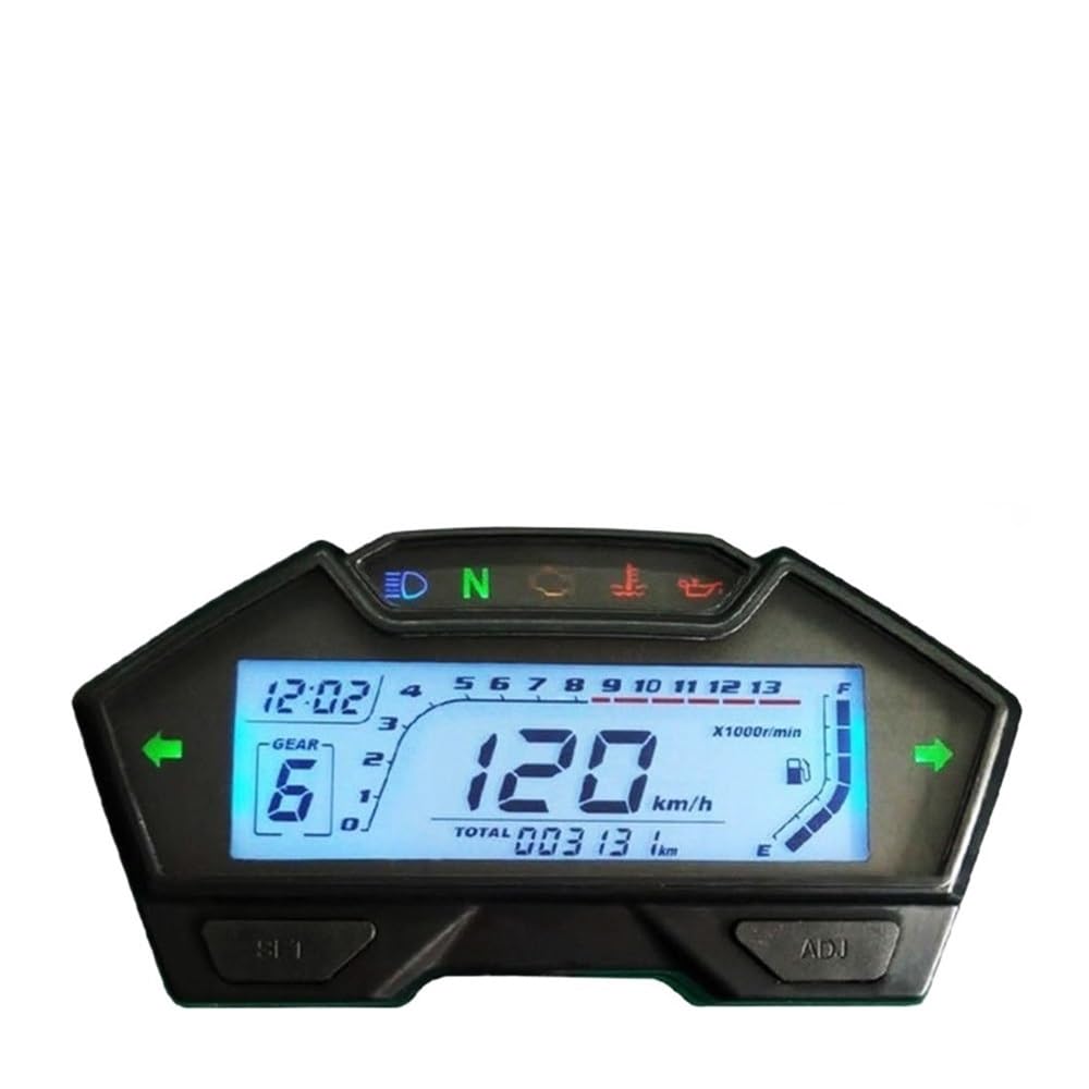 MALIYAE Armaturenbrett Display Motorrad Tachometer Einstellbare Geschwindigkeit Kilometerzähler Drehzahlmesser 12V LCD Digital Manometer Panel Tachometer Kilometerzähler MALIYAE Armaturenbrett Display Motorrad Tachometer Einstellbare Geschwindigkeit Kilometerzähler Drehzahlmesser 12V LCD Digital Manometer Panel Tachometer Kilometerzähler von MALIYAE