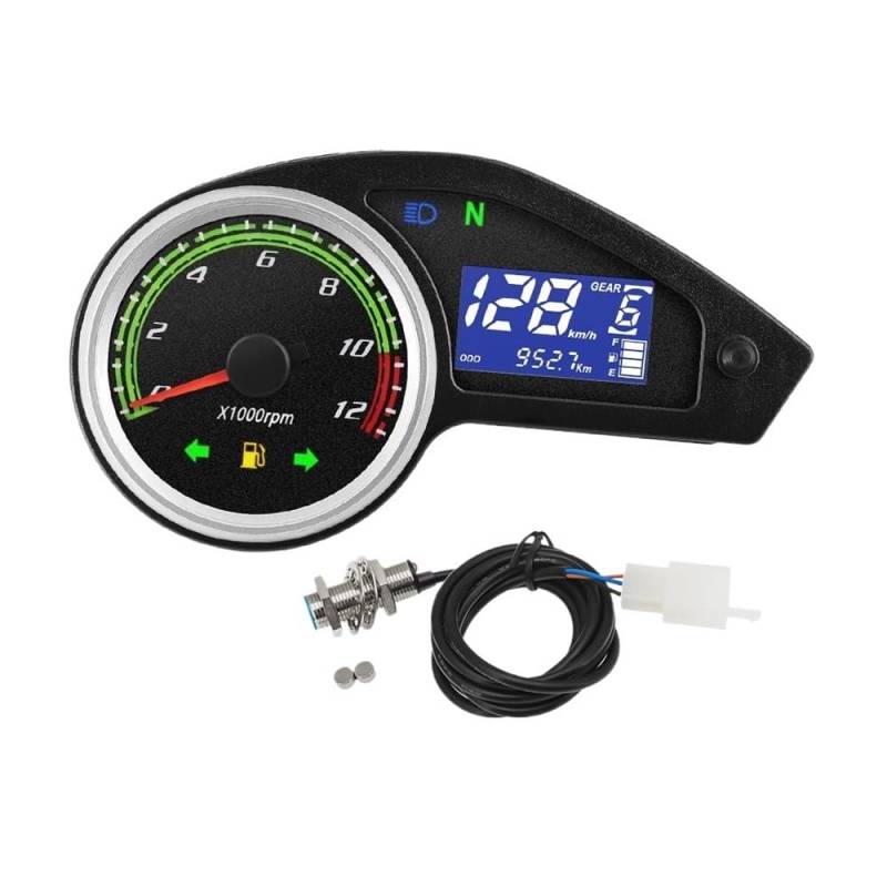 MALIYAE Armaturenbrett Display Motorrad Tachometer Mit Drehen Licht Digital Kilometerzähler MPH Für NXR150 Für NXR125 Für Bros 2003-2014 Für CRV(with Sensor) von MALIYAE