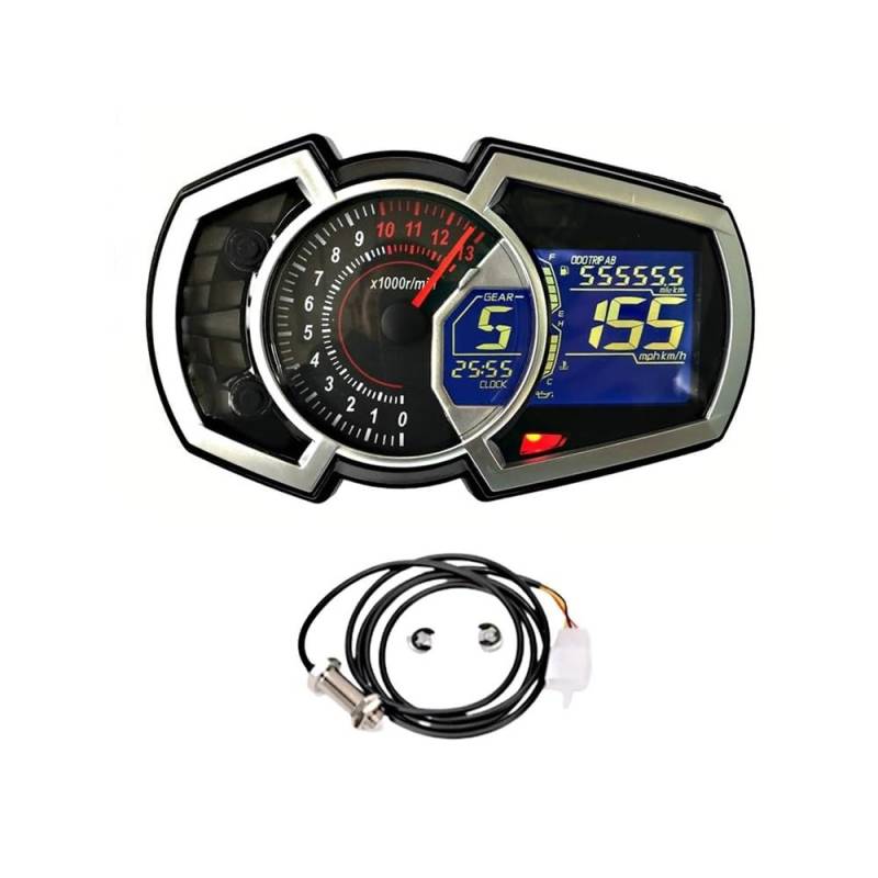 MALIYAE Armaturenbrett Display Motorrad Tachometer Ometer Tachometer Öl Gauge Digita Meter Moto Dashboard Für Ninja 650 von MALIYAE