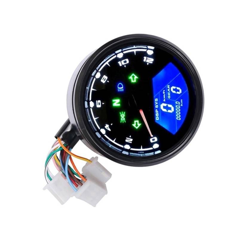 MALIYAE Armaturenbrett Display Motorrad Universal LCD Digitaler Tachometer Tachometer Kilometerzähler Messgerät Für Cafe Racer Für 2–4 Zylinder von MALIYAE