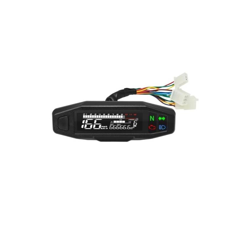 MALIYAE Armaturenbrett Display Universal Digital Motorrad Tachometer Moto Meter Digitaler Tachometer Kilometerzähler Instrument Sensor Speed ​​Gauge Tacho RPM Meter(Only Meter) von MALIYAE