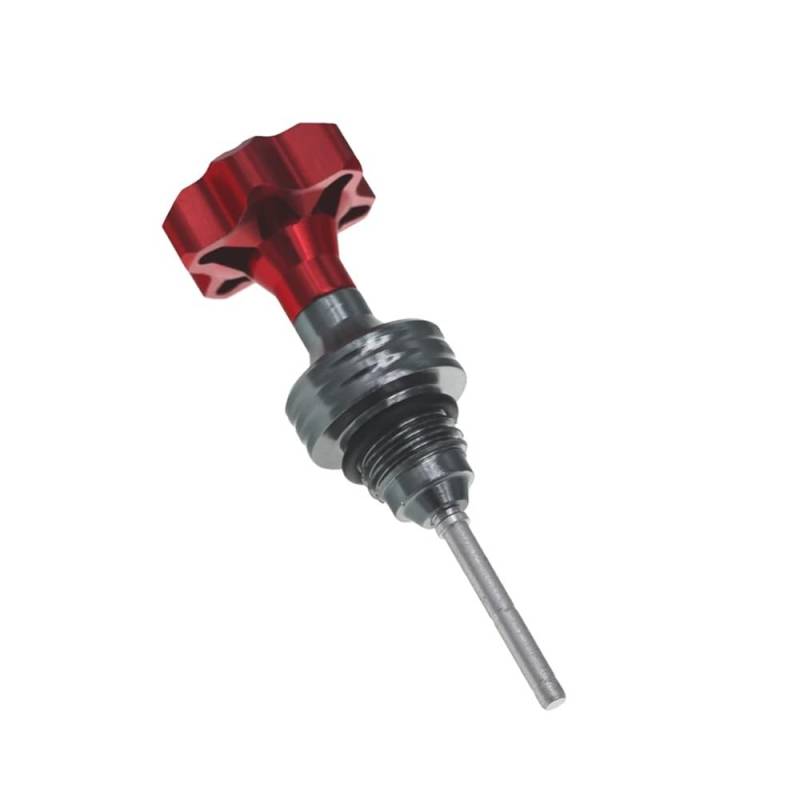 MALIYAE Ölmessstab Motorrad Motorrad Motoröl Tank Ölmessstab Füllstandsanzeige Meter Öl Kappe ATV Dirt Pit Bike Filter Go Kart Für GY6(Red) von MALIYAE