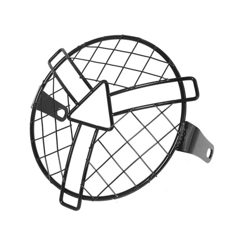 MALIYAE Scheinwerfer Protektor Für Cafe Racer Für Cruiser Universal 6,5 "Motorrad Scheinwerfer Mesh Grill Schutz Front Lampe Mesh Grille Schutz Abdeckung(A Style Black) von MALIYAE