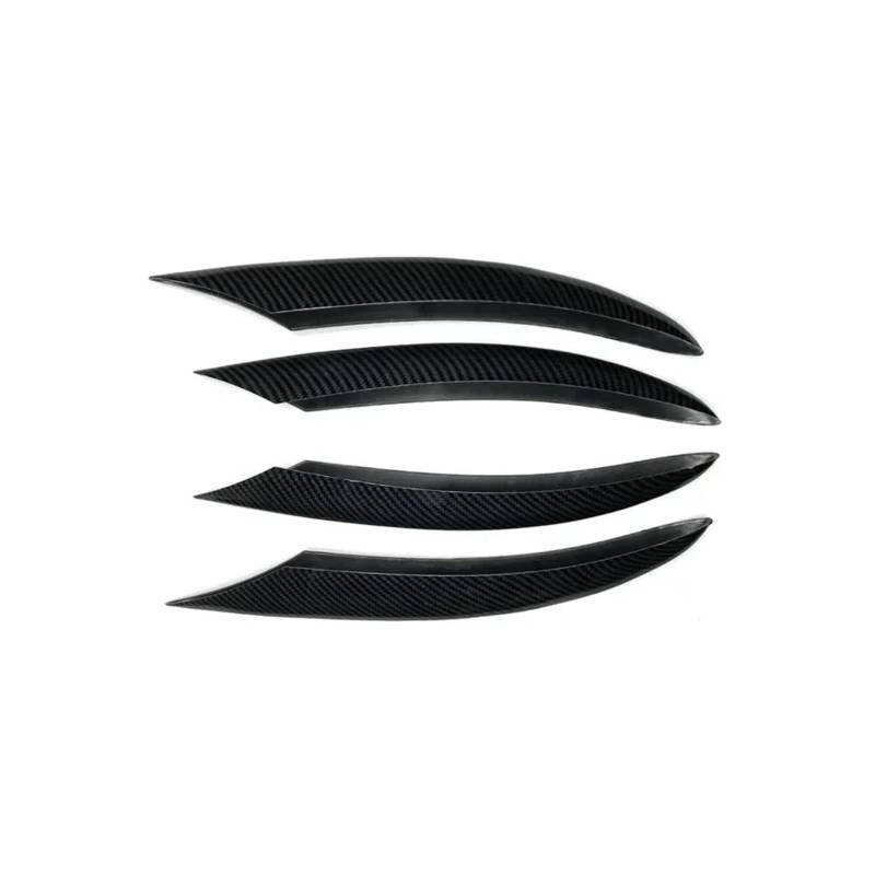 Auto-Frontspoiler Für Benz C-Klasse W205 C200 C260 2019-2022 2023 Vorderen Stoßfänger Wind Messer Kühlergrill Trim Abdeckung Nebel Lampe Streifen Aufkleber Schwarz Auto Spoilerlippe(4PCS Carbon Look) von MALTAY