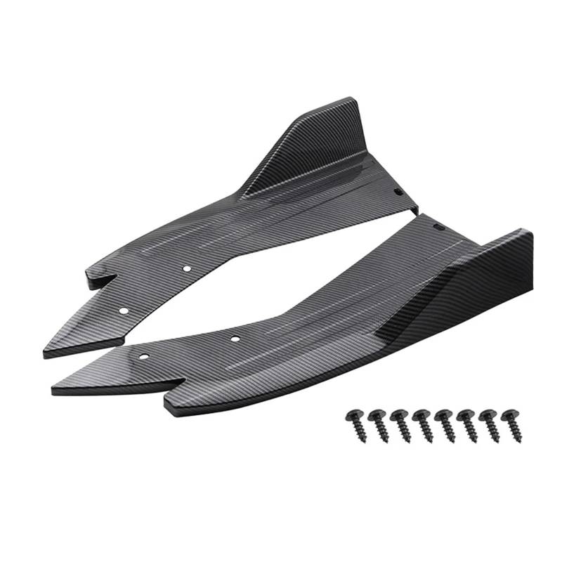 Auto-Frontspoiler Paar Universal-Auto-Heckstoßfänger-Spoilerlippe, Kohlefaser-Flügelverkleidung Schutz Anti-Crash-Diffusor Seitenschweller Wickelwinkel-Splitter Auto Spoilerlippe(2pcs Carbon Fiber) von MALTAY