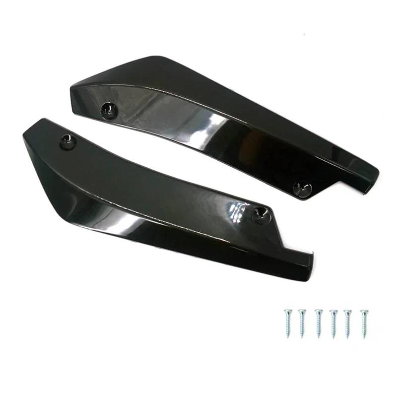 Auto-Frontspoiler Universal Auto Vorne Hinten Stoßstange Streifen Lip Spoiler Diffusor Splitter Scratch Protector Carbon Fiber Winglets Seite Rock Verlängerung Auto Spoilerlippe(Schwarz) von MALTAY