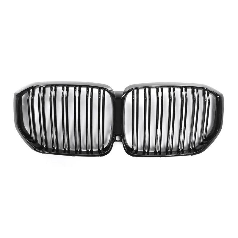 Auto Kühlergrill Front Kühlergrille Auto-Nierengrill Für Für X5 G05 2019 2020 2021 2022 2023+ Grille Racing Grills Schwarz Glänzend Grille Autozubehör Doppellinie von MALTAY