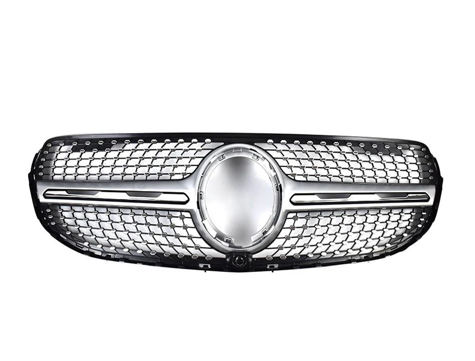 Auto Kühlergrill Front Kühlergrille Diamant Für GT Stil Front Stoßstange Kühlergrill Einlass Grill Für Benz Für GLC X253 2019 2020 2021 300 200 220 Tuning Haube Mesh Grid(DMSilvery) von MALTAY