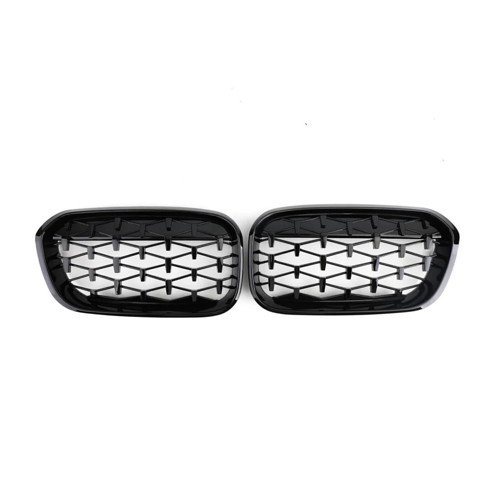 Auto Kühlergrill Front Kühlergrille Für 1er F20 F21 2015 2016 2017 2018 2019 Frontstoßstangen-Nierengrill, Renngrill, Ersatz-Doppellamellen-Gitter In Schwarz Glänzend(Diamonds-ChromeBlack) von MALTAY