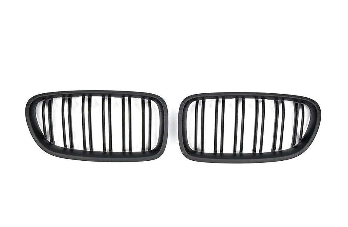 Auto Kühlergrill Front Kühlergrille Für 5 Series F10 F11 F18 520d 530d 540i 2010-2017 Auto Glanz Schwarz Nierengrill Doppellamellen Racing Grill Ersatzteil(Matt-schwarz) von MALTAY