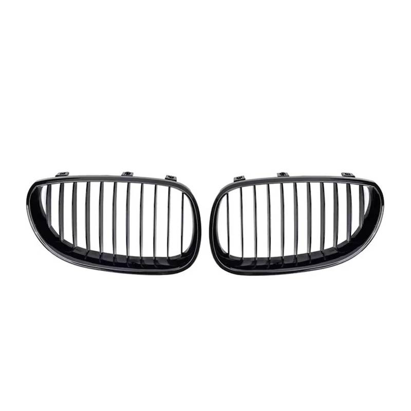 Auto Kühlergrill Front Kühlergrille Für 5er E60/E61 325i 2004-2009 Lamellengitter Im Single Line Style Frontstoßstange Chrom-Diamonds-Style Haubengitter(Single-Glossy Black) von MALTAY