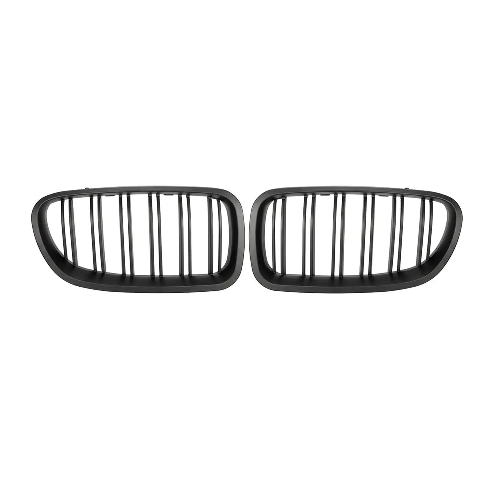 Auto Kühlergrill Front Kühlergrille Für 5er F10 F11 F18 2010–2017, Dual Line Racing Grille, Glänzend/matt, Paar Vorne Nieren-Doppellamellen-Grill(Matt-schwarz) von MALTAY
