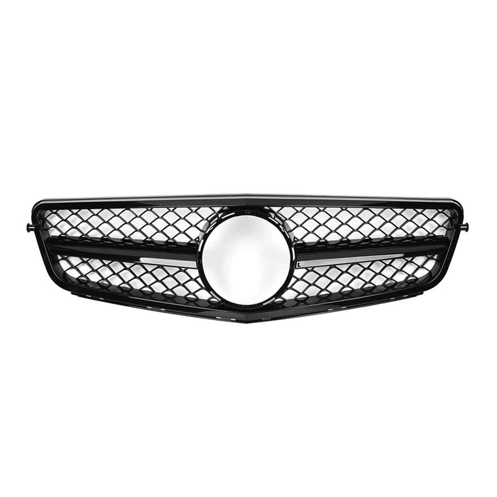 Auto Kühlergrill Front Kühlergrille Für Benz C-Klasse W204 C180 C200 C350 2008–2014 Glänzend Schwarz Für GTR-Stil Frontstoßstangengrill Chrom-Silber-Diamanten-Grill(A-Glossy Black) von MALTAY