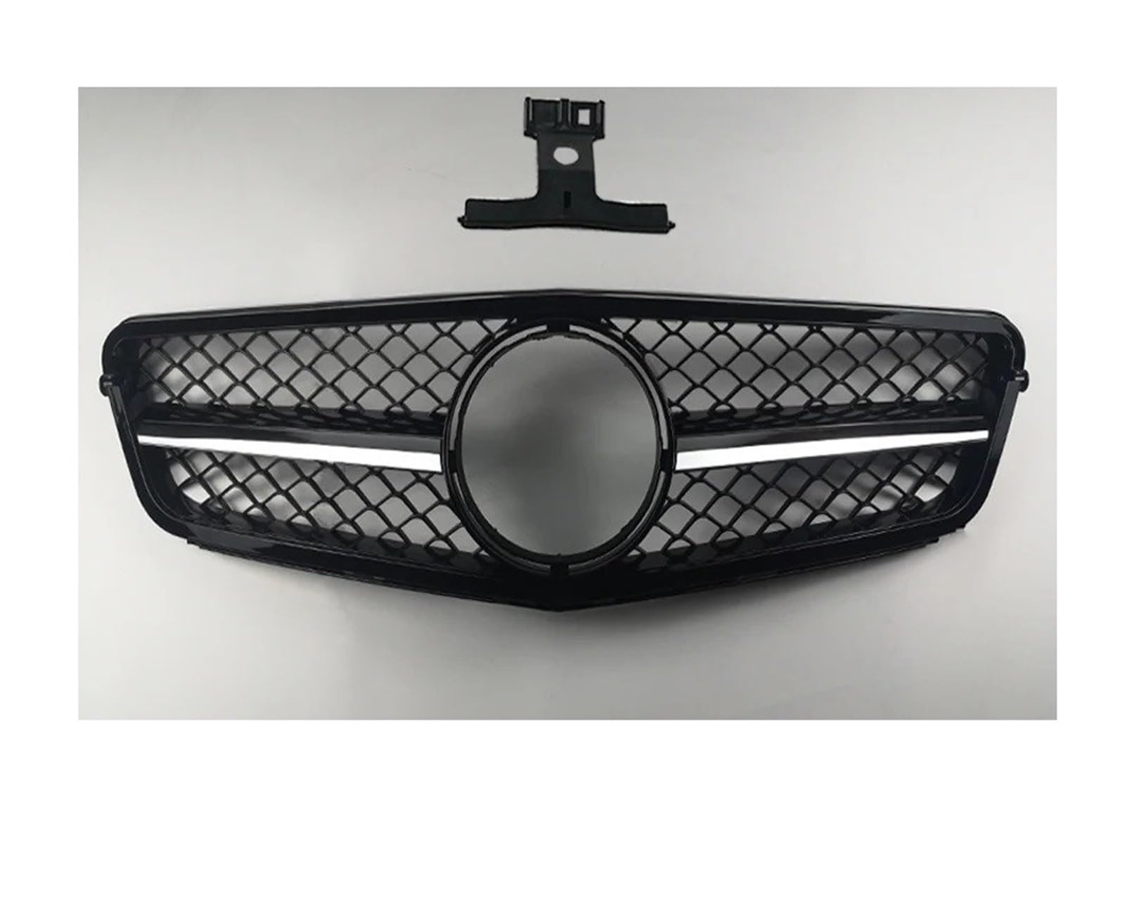 Auto Kühlergrill Front Kühlergrille Für Benz C Klasse W204 C43 2007 2008 2009-2014 Facelift Sport Front Hood Grille Racing Stoßstange Grill Sport Für AMG Stil Refit Upgrade(Silvery-Black) von MALTAY