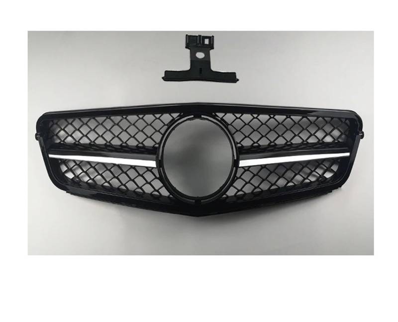 Auto Kühlergrill Front Kühlergrille Für Benz C Klasse W204 C43 2007 2008 2009-2014 Facelift Sport Front Hood Grille Racing Stoßstange Grill Sport Für AMG Stil Refit Upgrade(Silvery-Black) von MALTAY