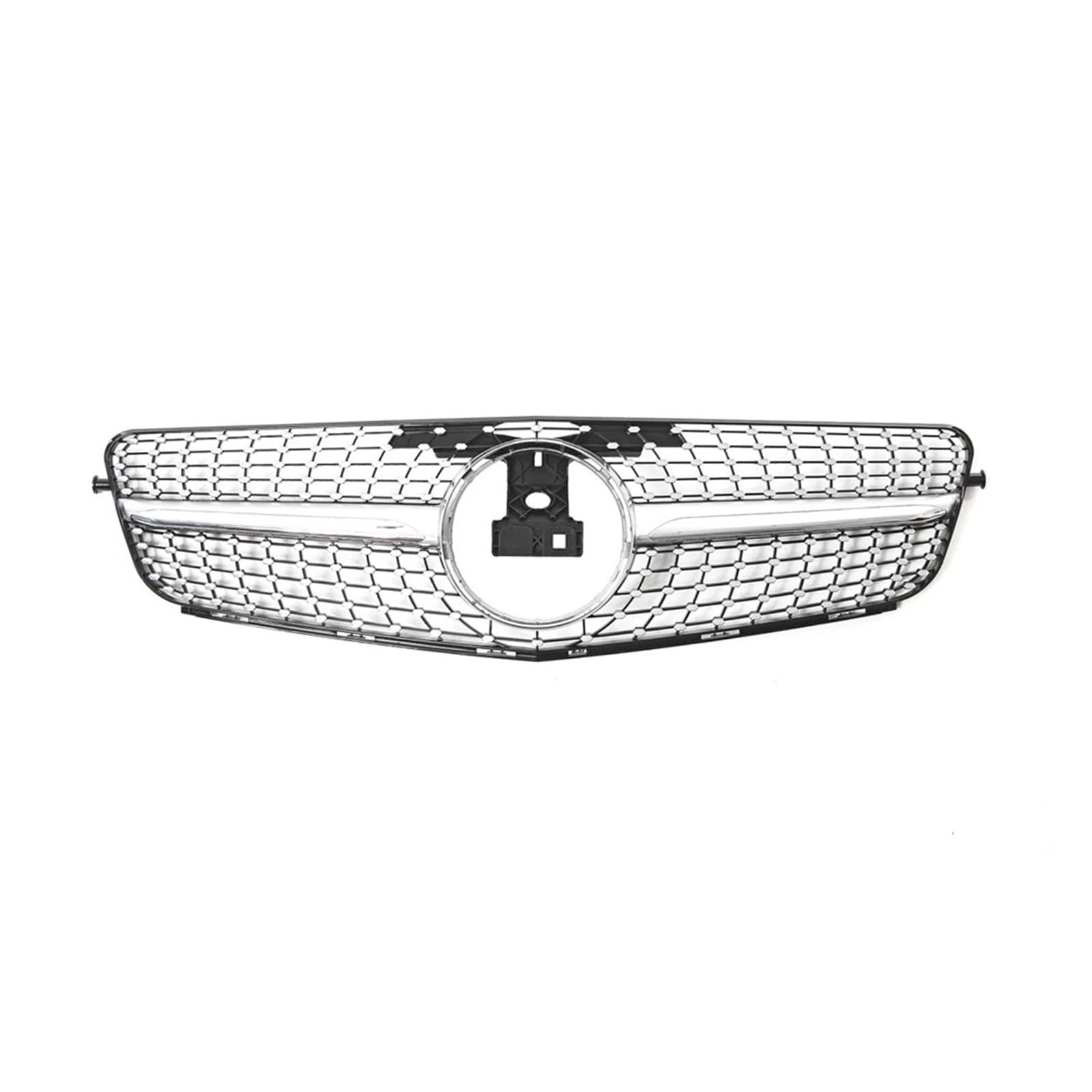 Auto Kühlergrill Front Kühlergrille Für Benz C W204 C43 2007 2008 2009-2014 C180 C200 C250 C300 Für AMG Für GT Diamant Tuning Spiel Frontschürze Grille Haube Grill(Diamond-Silver) von MALTAY