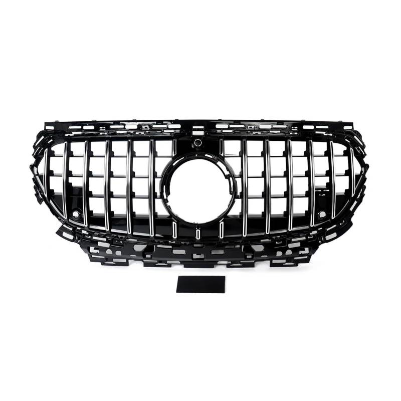 Auto Kühlergrill Front Kühlergrille Für Benz E-Klasse W214/V214 Für GT-Style-Kühlergrill Für E200 E350 E450 2024 2025 Frontstoßstangengrill-Grillabdeckungssatz(Chrome Black) von MALTAY