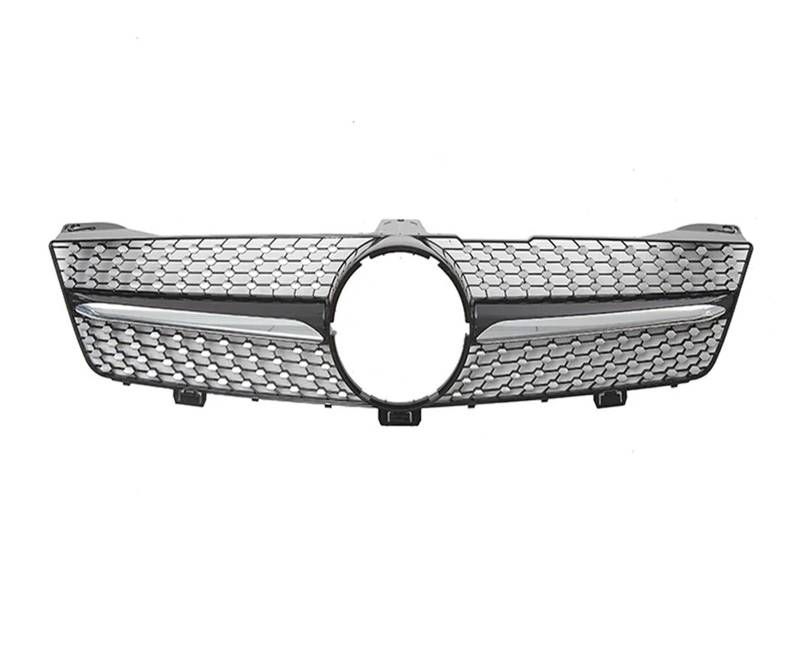 Auto Kühlergrill Front Kühlergrille Für Benz Für CLS-Klasse W219 CLS350 CLS500 2005-2008 Für AMG Stil Obere Gitter Chrom Silber Diamanten Stil Stoßstange Grille(Diamond-Chrome Black) von MALTAY
