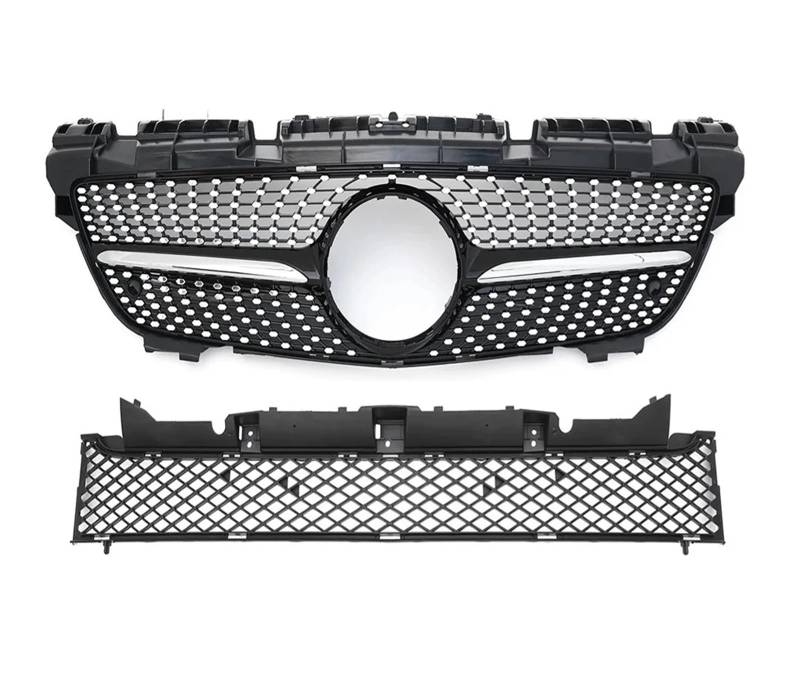 Auto Kühlergrill Front Kühlergrille Für Benz R172 Für SLK 2011 2012 2013 2014 2015 Diamant Für GT Stil Front Einlass Grille Stoßstange Grill Mitte Gitter Mesh Tuning Teil(Silvery A) von MALTAY