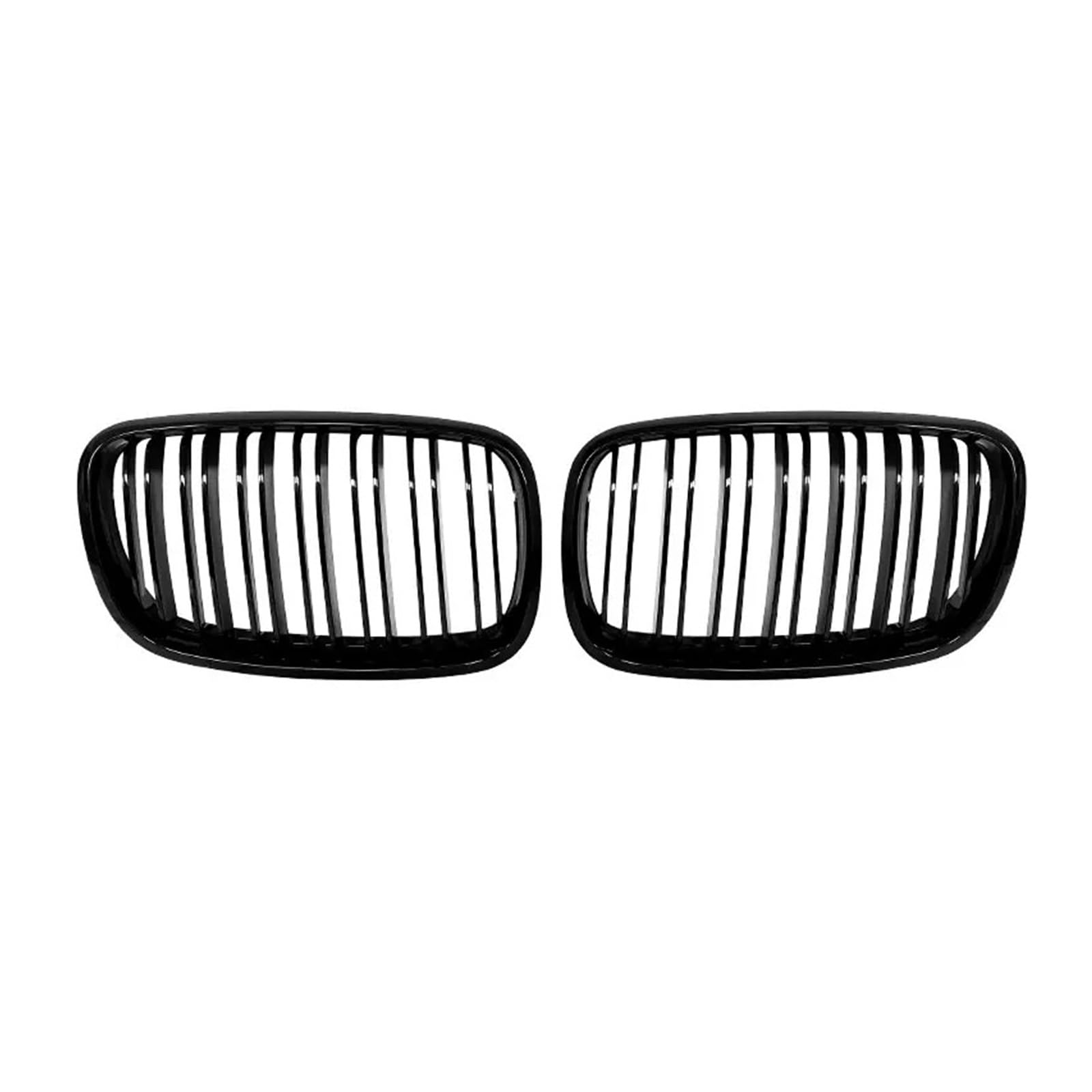 Auto Kühlergrill Front Kühlergrille Für Für X5 E70 2007-2013 Für X6 E71 E72 2008-2014 Look Auto Kühlergrill Grill Vorne Niere Glänzend 2 Linie Doppellamelle Autozubehör(Double Line Black) von MALTAY