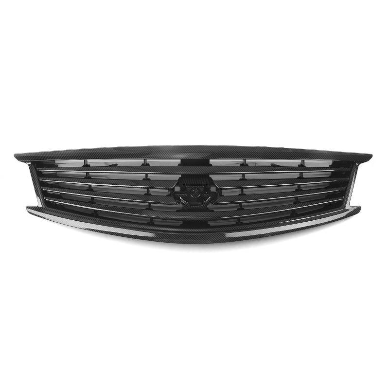 Auto Kühlergrill Front Kühlergrille Für Infiniti G25 G37 4-türige Limousine Q40 2010 2011 2012 2013 Glanz/Matt Schwarz/Carbonfaser-Look Kühlergrill Oberes Stoßstangenhaubennetz(Kohlefaser-Optik) von MALTAY