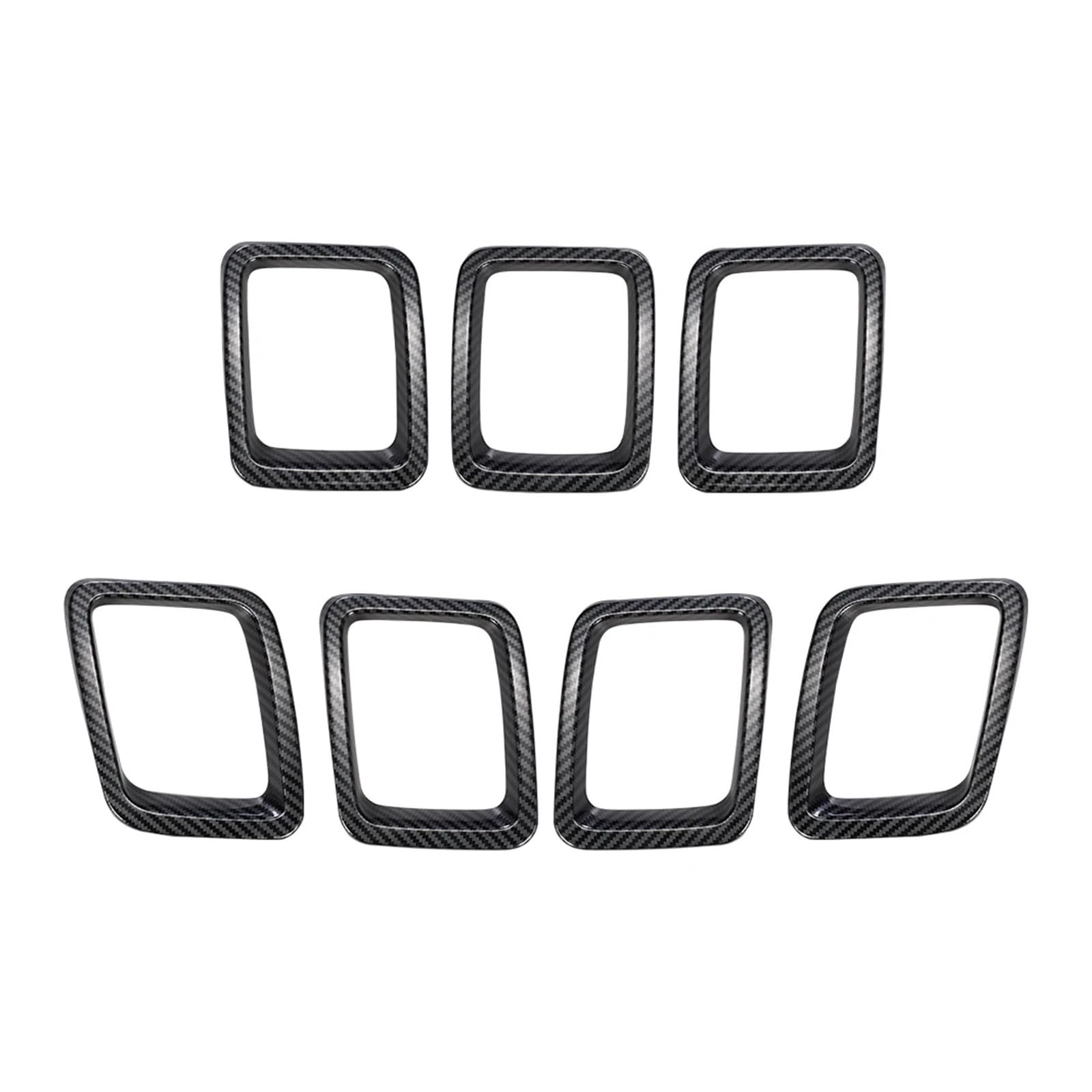 Auto Kühlergrill Front Kühlergrille Für Jeep Für Compass 2017 2018 2019 2020 Fronteinlassgitter Stoßstangengrillabdeckung Außenersatzkits(Fiber Pattern) von MALTAY