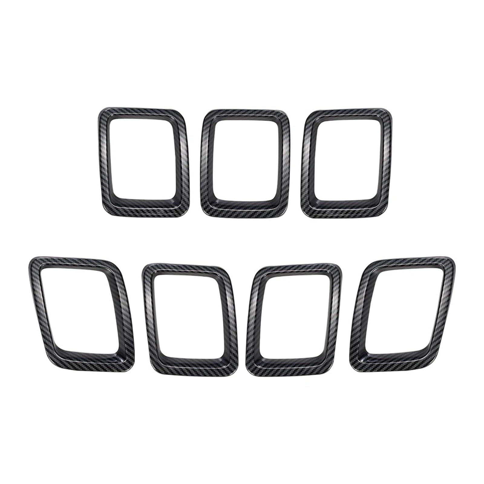 Auto Kühlergrill Front Kühlergrille Für Jeep Für Compass 2017 2018 2019 2020 Fronteinlassgitter Stoßstangengrillabdeckung Außenersatzkits(Kohlefaser-Optik) von MALTAY