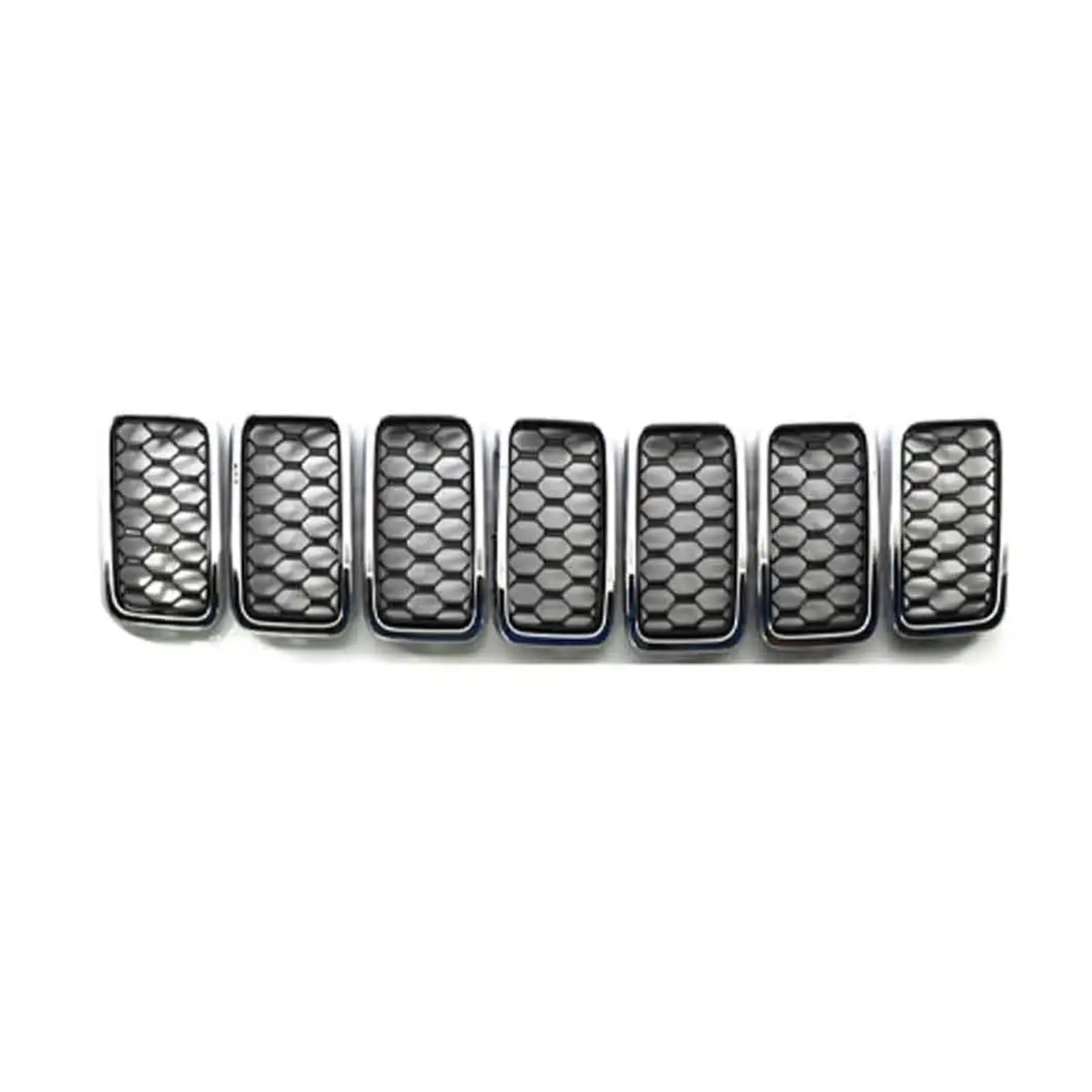 Auto Kühlergrill Front Kühlergrille Für Jeep Für Grand Für Cherokee 2017 2018 2019 2020 2021 Kühlergrill Grill Mesh Inser Abdeckung Trim Dekor(Chrome Black) von MALTAY