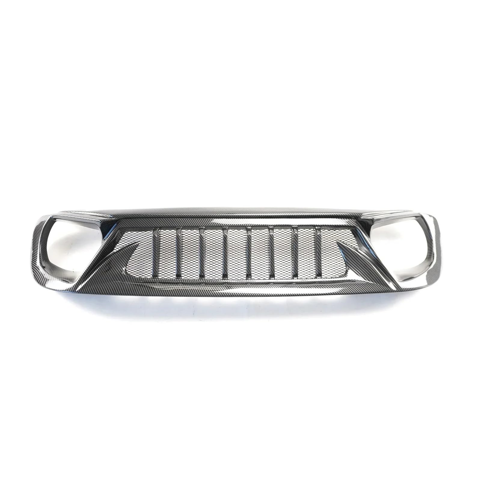 Auto Kühlergrill Front Kühlergrille Für Jeep Für Renegade 2016 2017 2018 Frontstoßstange Mesh Grille Lufteinlass Styling Body Kit Auto Außenzubehör Teile Mattschwarz(Kohlefaser-Stil) von MALTAY