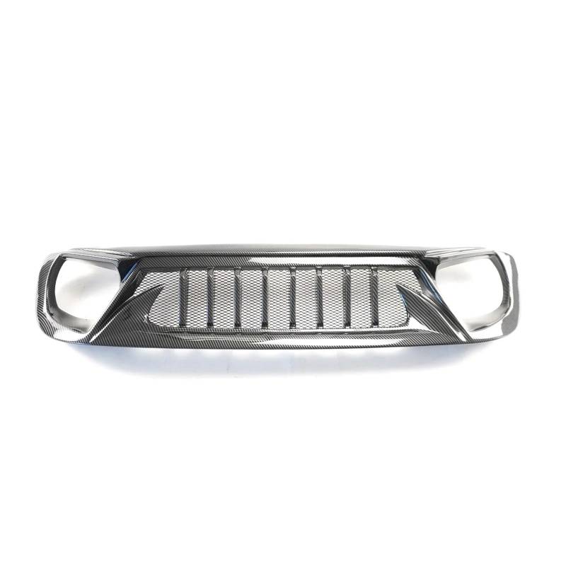 Auto Kühlergrill Front Kühlergrille Für Jeep Für Renegade 2016 2017 2018 Frontstoßstange Mesh Grille Lufteinlass Styling Body Kit Auto Außenzubehör Teile Mattschwarz(Kohlefaser-Stil) von MALTAY