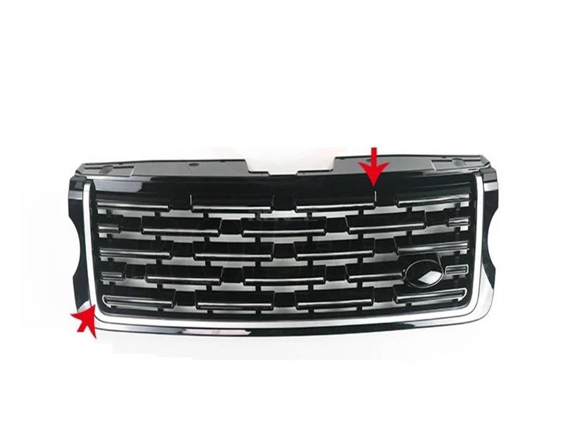 Auto Kühlergrill Front Kühlergrille Für Land Für Rover Für Range Für Rover Für Vogue 2013-2017 L405 Geändert Auf 2023 Stoßstangengrill Racing Grille Center Styling Obere Grills(Black Silver Bar) von MALTAY