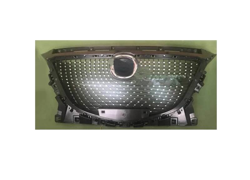 Auto Kühlergrill Front Kühlergrille Für Mazda 3 Für Axela 2017 2018 2019 Honeycomb Style Racing Grill Glanz Schwarz Frontstoßstangengrill Autozubehör Body Kit(14-16 Diamond) von MALTAY
