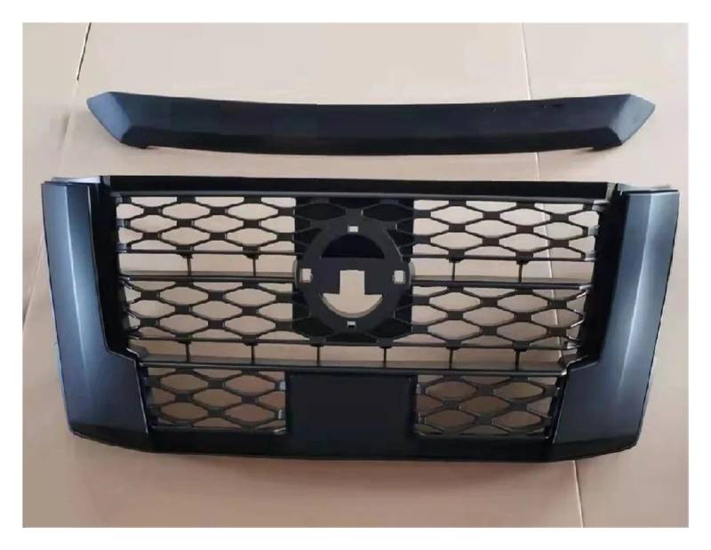 Auto Kühlergrill Front Kühlergrille Für Navara Für Frontier Np300 2021 2022 2023 Außen Auto Front Stoßstange Gitter Pickup Auto Zubehör Auto Teile Stoßstangen(Schwarz) von MALTAY