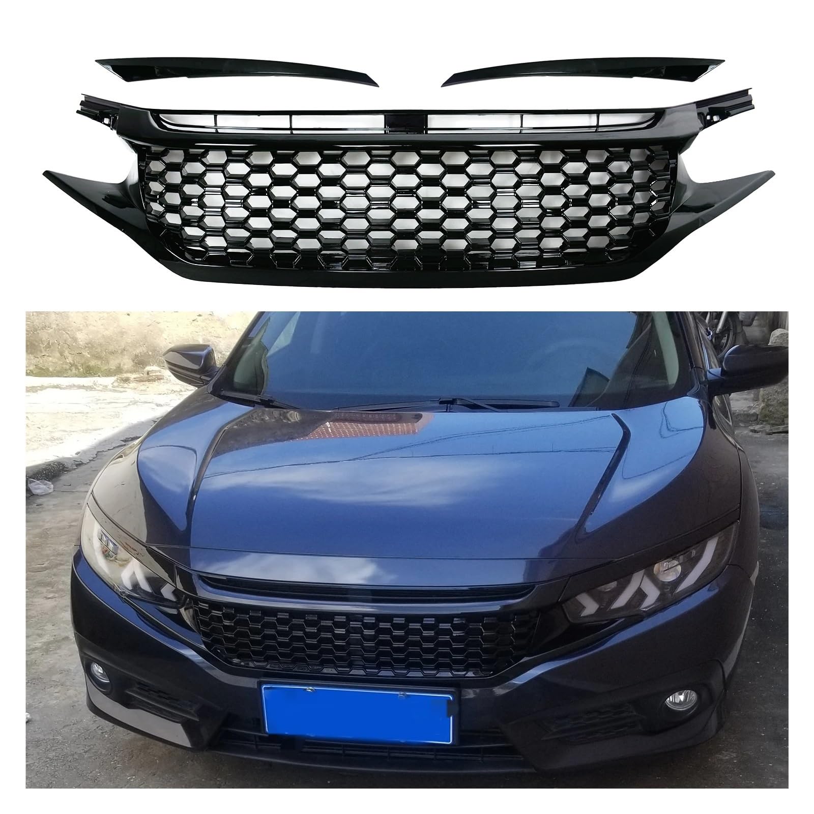 Auto Kühlergrill Front Kühlergrille Stoßstangengitter Für Civic 10. Generation 2016 2017 2018 2019 Frontstoßstangennetzabdeckung Frontgrills Renngrill Auto Kühlergrill Front Kühlergrille Stoßstangengitter Für Civic 10. Generation 2016 2017 2018 2019 Frontstoßstangennetzabdeckung Frontgrills Renngrill von MALTAY