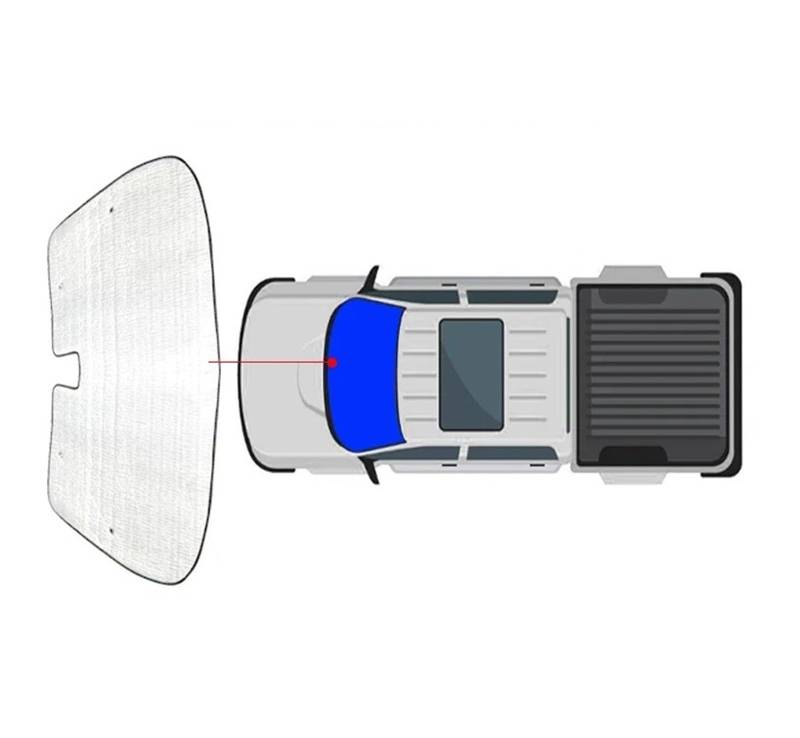 Autofenster Sonnenschutz Für Ford Für Ranger 2023 2024 2025 2026 Auto-Sonnenschutz UV-Schutzabdeckung Seitenfenstervorhang Sonnenschutzvisiermatte Windschutzscheibenzubehör Sonnenschutz(Front 23-26) von MALTAY