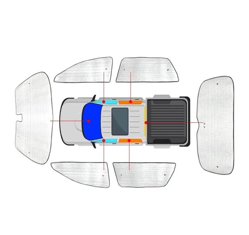 Autofenster Sonnenschutz Für Ford Für Ranger 2023 2024 2025 2026 Auto-Sonnenschutz UV-Schutzabdeckung Seitenfenstervorhang Sonnenschutzvisiermatte Windschutzscheibenzubehör Sonnenschutz(Whole 23-26) von MALTAY