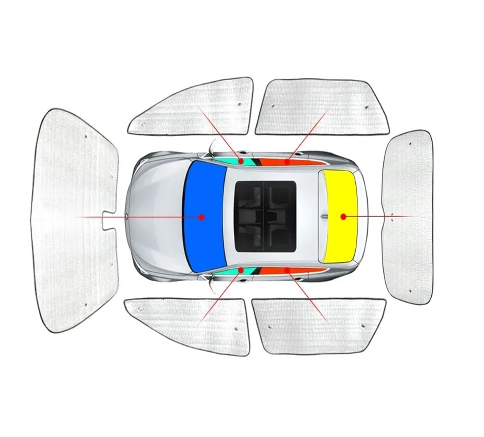 Autofenster Sonnenschutz Für Geely Für Zeekr X 2023-Present Auto-Sonnenschutz UV-Schutz Seitenfenstervorhang Sonnenschutz Visiermatte Windschutzscheibenzubehör Sonnenschutz(Whole) von MALTAY