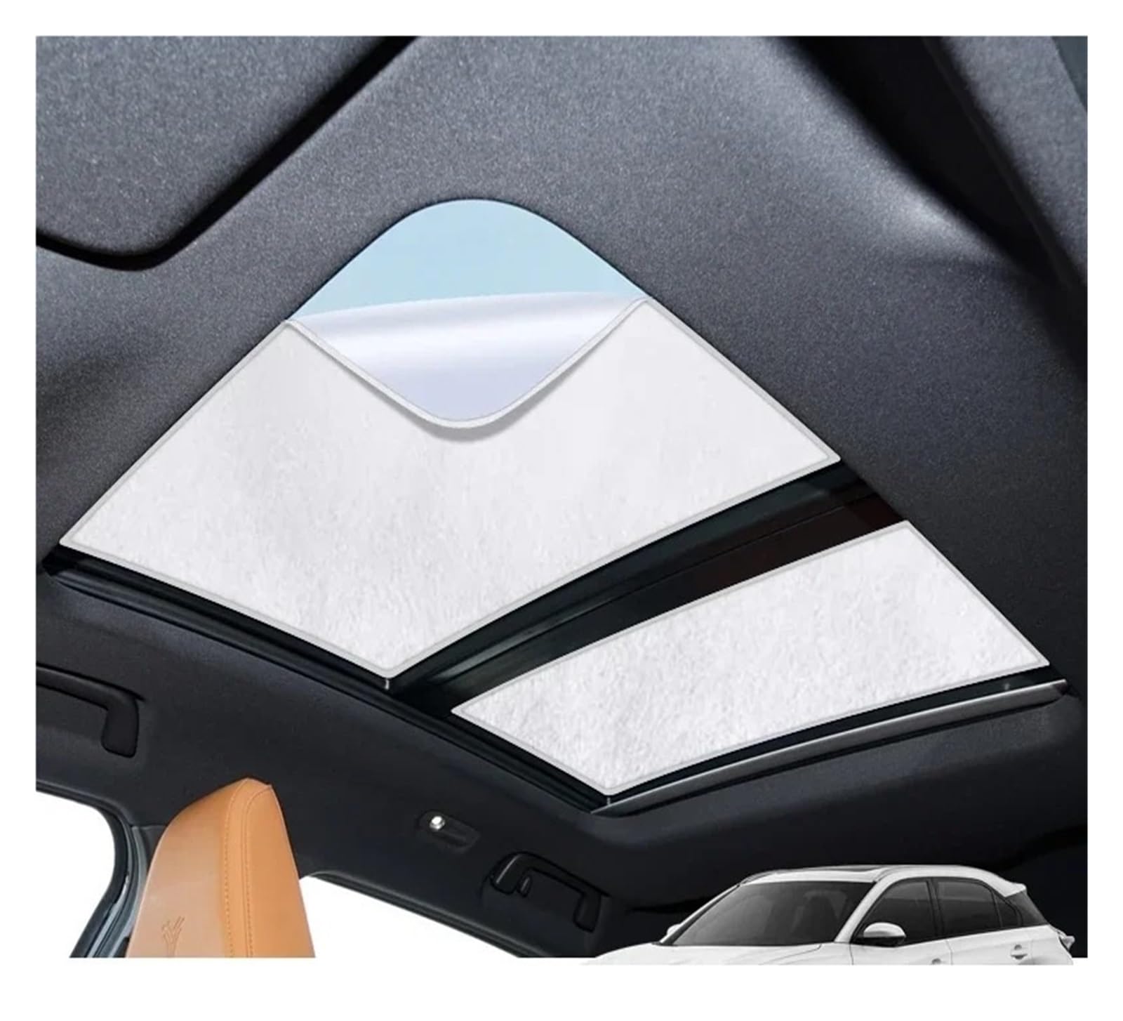 Autofenster Sonnenschutz Für NETA X 2024-Präsentieren Auto Wildleder Stoff Elektrostatische Adsorption Schiebedach Sonnenschirm Wärmedämmung Dachfenster Auto Accesorries Sonnenschutz(Beige) von MALTAY