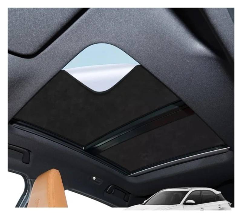 Autofenster Sonnenschutz Für NETA X 2024-Präsentieren Auto Wildleder Stoff Elektrostatische Adsorption Schiebedach Sonnenschirm Wärmedämmung Dachfenster Auto Accesorries Sonnenschutz(Schwarz) von MALTAY