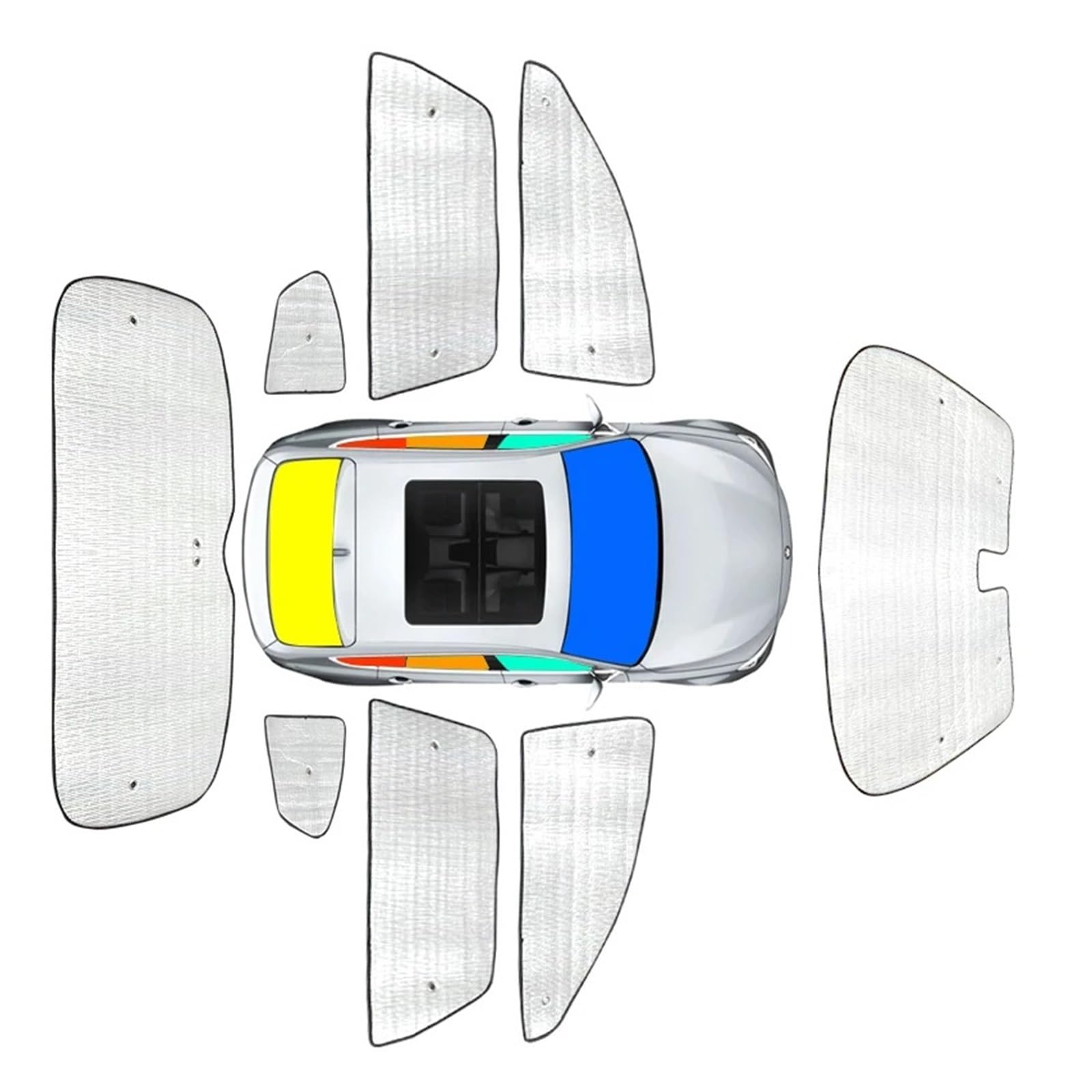 Autofenster Sonnenschutz Für SEAT Für Ateca 2016-2025 Autosonnenschutz UV-Schutzabdeckung Seitenfenstervorhang Sonnenschutzvisier Windschutzscheibenmatte Autozubehör Sonnenschutz(8pcs Whole car) von MALTAY