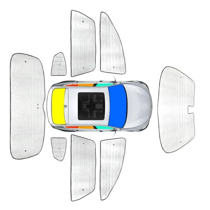 Autofenster Sonnenschutz Für SEAT Für Ateca 2016-2025 Autosonnenschutz UV-Schutzabdeckung Seitenfenstervorhang Sonnenschutzvisier Windschutzscheibenmatte Autozubehör Sonnenschutz(8pcs Whole car) von MALTAY