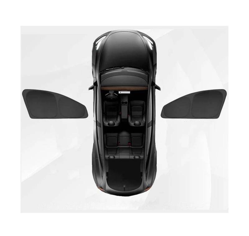 Autofenster Sonnenschutz Sonnenschutz Die Privatsphäre Für Tesla Für Modell 3 Für Highland 2023-2024 Passgenauer Seitenfenster-Schiebedach Jalousie Beschattung Camping-Ruhe Sonnenschutz(Front 2PCS) von MALTAY