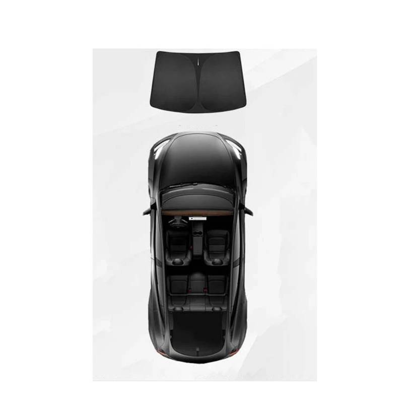 Autofenster Sonnenschutz Sonnenschutz Die Privatsphäre Für Tesla Für Modell 3 Für Highland 2023-2024 Passgenauer Seitenfenster-Schiebedach Jalousie Beschattung Camping-Ruhe Sonnenschutz(Front Windshie von MALTAY