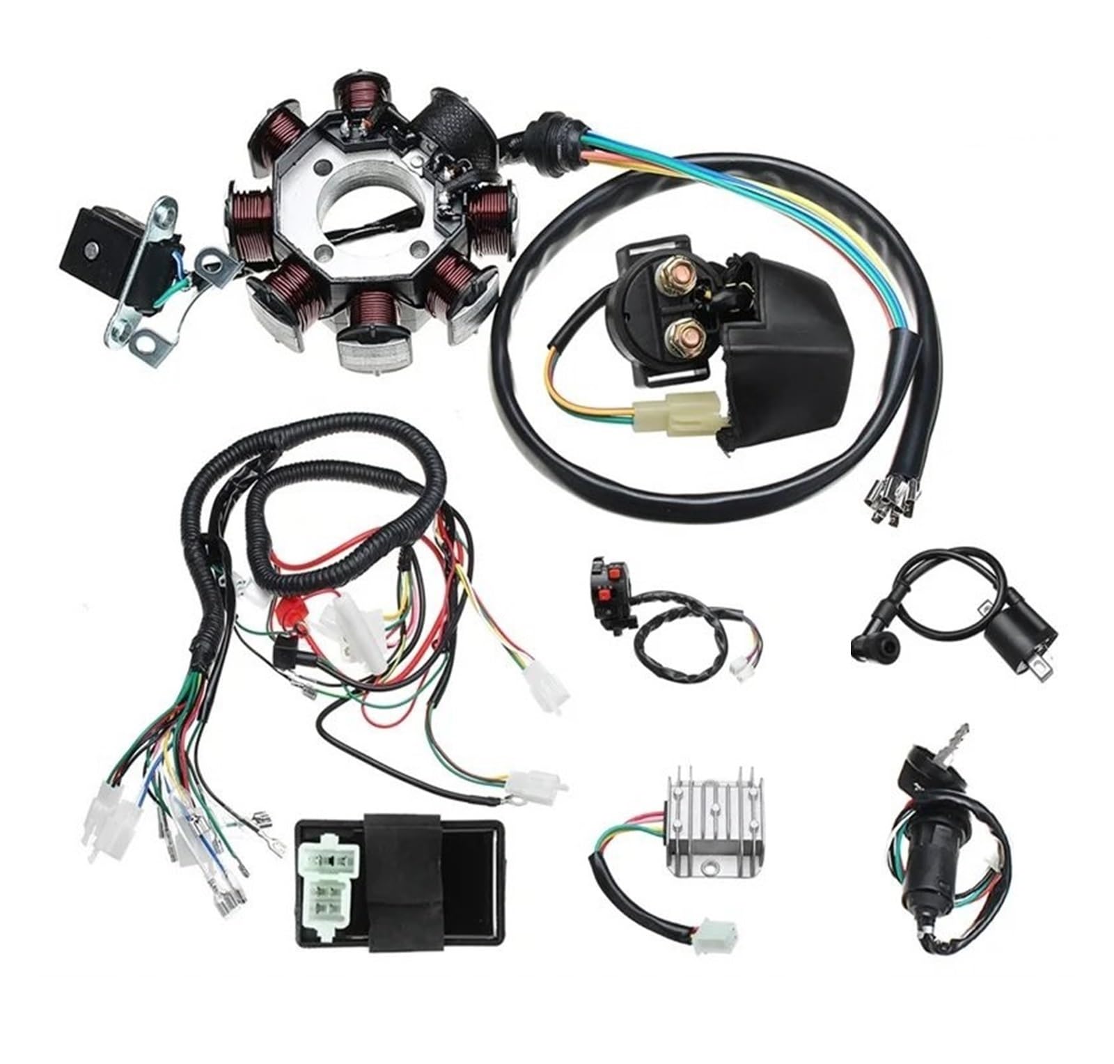 Zündeinheit 1 Set Für 150cc 200cc 250cc ATV Dirt Bike Stator Kabelbaum Webstuhl CDI Zündspule Schalter Magnet Relais Zündspule Zündeinheit 1 Set Für 150cc 200cc 250cc ATV Dirt Bike Stator Kabelbaum Webstuhl CDI Zündspule Schalter Magnet Relais Zündspule von MALTAY