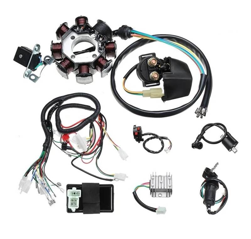 Zündeinheit 1 Set Für 150cc 200cc 250cc ATV Dirt Bike Stator Kabelbaum Webstuhl CDI Zündspule Schalter Magnet Relais Zündspule von MALTAY