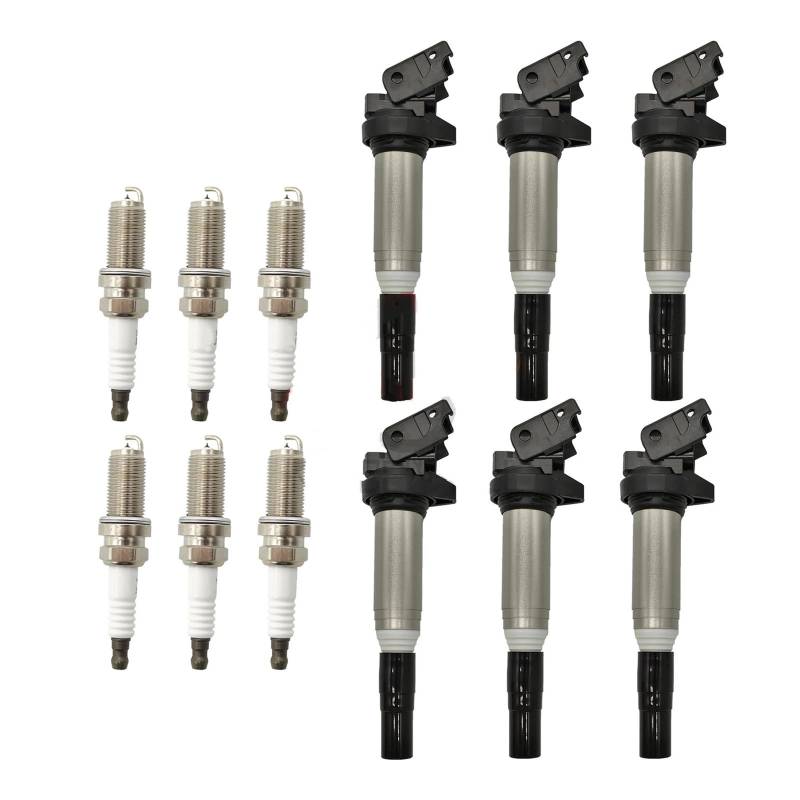 Zündeinheit 6Pcs Zündspule + Zündkerze Für E60 E61 F10 F18 F11 E39 F07 520I 523I 525I 528I 530I 535I 540I 550 12137594596 12138616153 Zündspule(Coils and Candles) von MALTAY