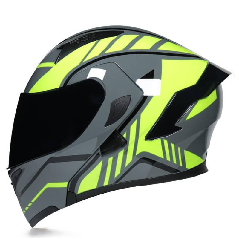 Motorradhelme Modularer Motorradhelm für Männer Frauen Integralhelm Klapp-Motorradhelm DOT-geprüfte integrierte Motorradhelme K,XXL60-61CM von MAMAO