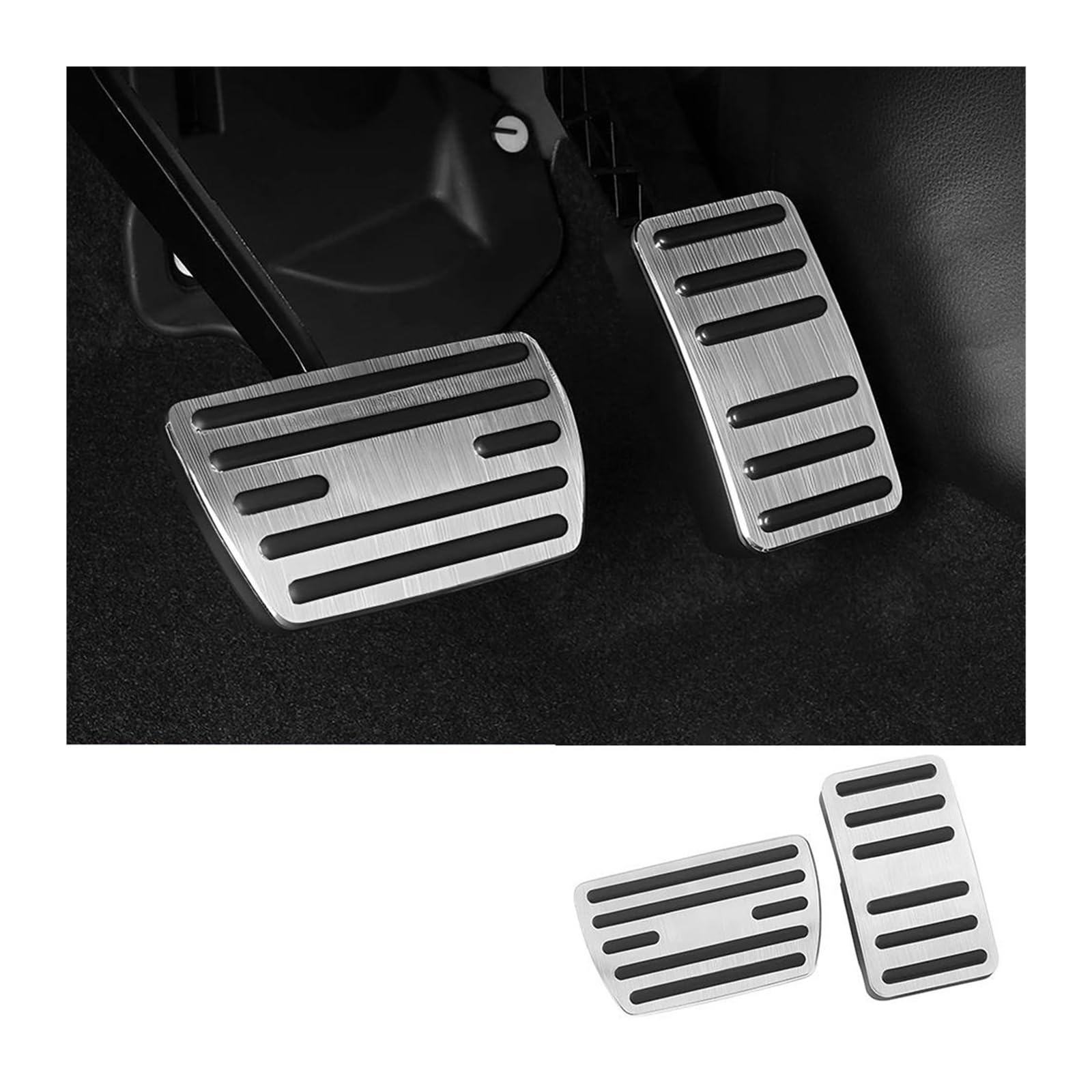 Auto-Pedal-Abdeckung Für CRV 6. Generation 2023 2024 2025 Für CR-V Für Hybridauto-Kraftstoffbeschleuniger-Bremspedalabdeckung On-Slip-Pad Bremse Pedalkappen(Silber) von MAMEFVBB
