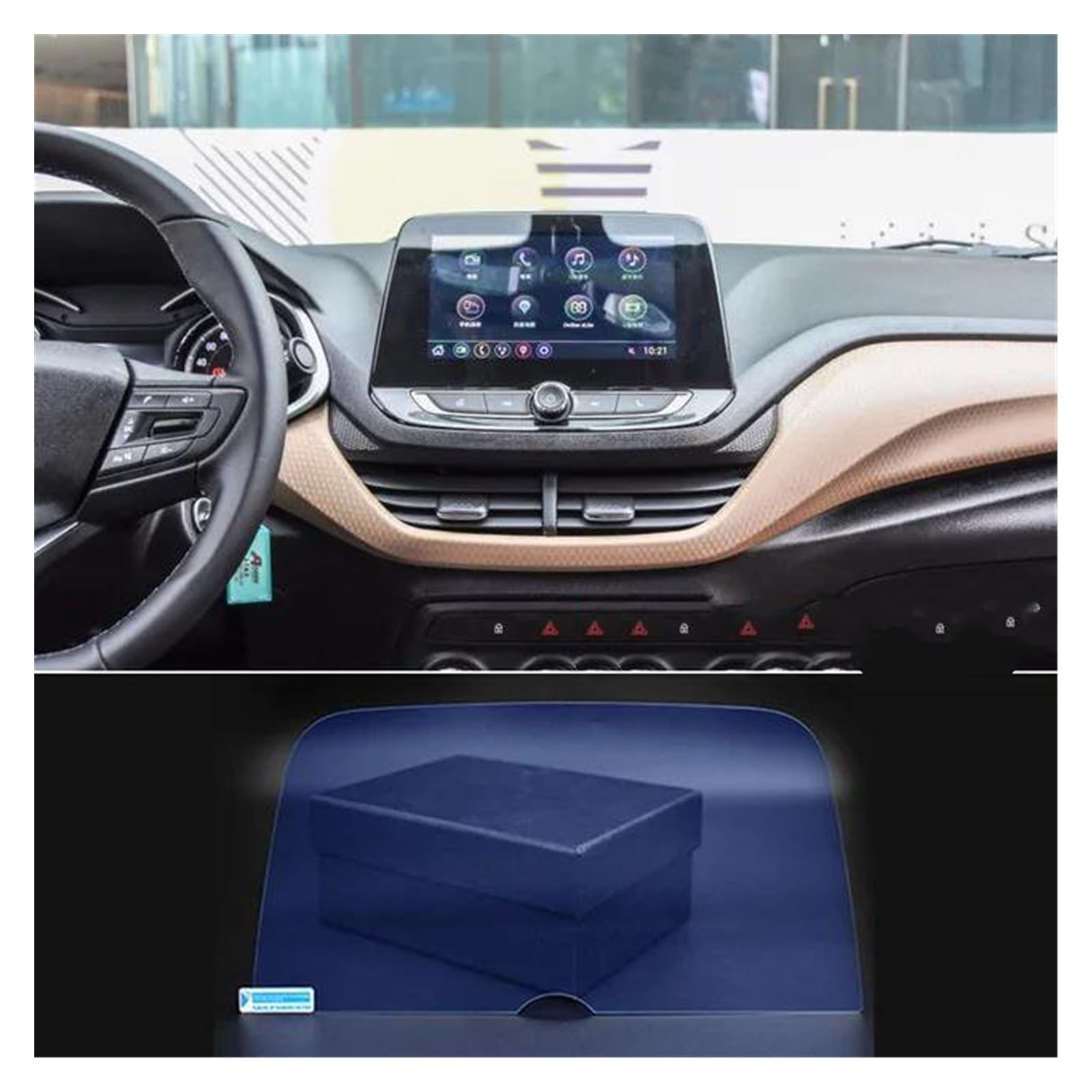 Navigation Bildschirm Schutz Für Chevrolet Für Cavalier 2016-2020 Für Tracker 2020-2021 Für Onix 2021 Auto Navigation Screen Protector Film Zubehör GPS Glas Schutzfolie(8inch Blue) von MAMEFVBB