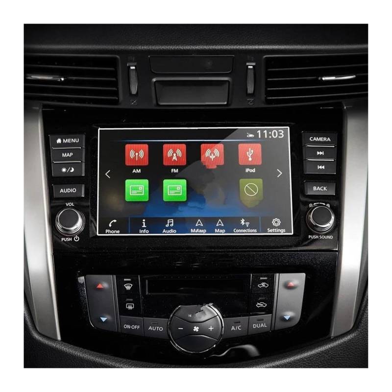 Navigation Bildschirm Schutz Für Nissan Für Navara 2021 Auto Radio GPS Navigation Gehärtetem Glas Screen Protector Film Innen Zubehör GPS Glas Schutzfolie von MAMEFVBB